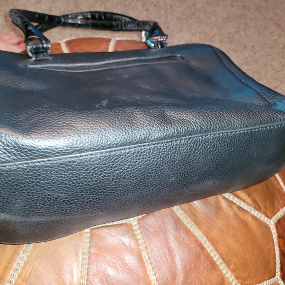 Brighton Black Crocodile and Leather- Handbag Purse / Non SMOKER - with dust bag - Picture 6 of 9